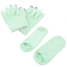 2Sets Skin Care Gel Gloves Touch Screen Winter Gloves Green Color