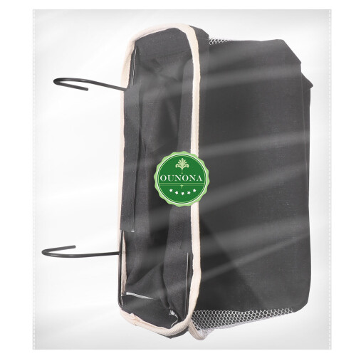 3Pcs Canvas Bedside Organizer Black Hanging Storage Bag for Dorm Bed