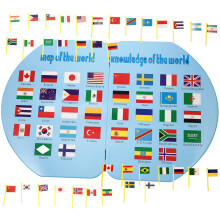 1Set Gioco Cognitivo Mappa Del in Legno Per Bambini