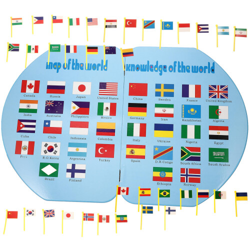 1Set Gioco Cognitivo Mappa Del in Legno Per Bambini