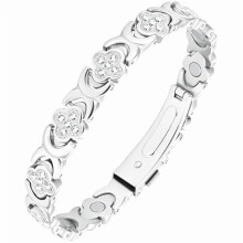 Pulseira de cobre para alívio da dor feminina, pulseira magnética de cobre puro eficaz para cura com ímãs de 3500 Gauss, trevo de quatro folhas