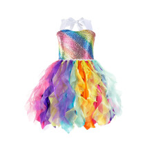 Mikilon Kleid für Mädchen, glitzerndes Paillettenkleid aus Tüll, Prinzessinnenkleid für Geburtstagsfeiern und Abschlussbälle, Sneaker-Ballkleid