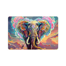 Tappeto per pavimento con elefante, nuvole e cielo per ingresso di casa ed esterno, resistente e antiscivolo, 24x16 pollici (61x41 cm).