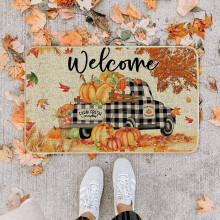 Tappetino decorativo autunnale Bjutir per interni ed esterni, tappeto per portico, porta d'ingresso, Ringraziamento, tappeto per pavimento 40x60 cm