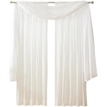 Conjunto de cortina e bandô Athena em imitação de seda amassada, 52" x 108" (2 painéis) e 1 bandô, branco.