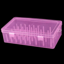 Caixa organizadora para linhas de costura, com 42 bobinas, estojo para transporte e armazenamento de linhas, ideal para artesanato e costura.