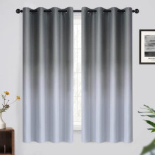 Grey Ombre Blackout Curtains 52x84 in 2 Panels
