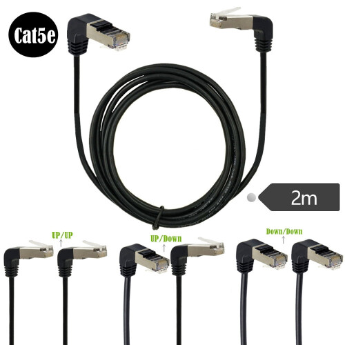 Καλώδιο patch Ethernet Cat5e, ορθής γωνίας, RJ45, 90 μοιρών, καμπύλη