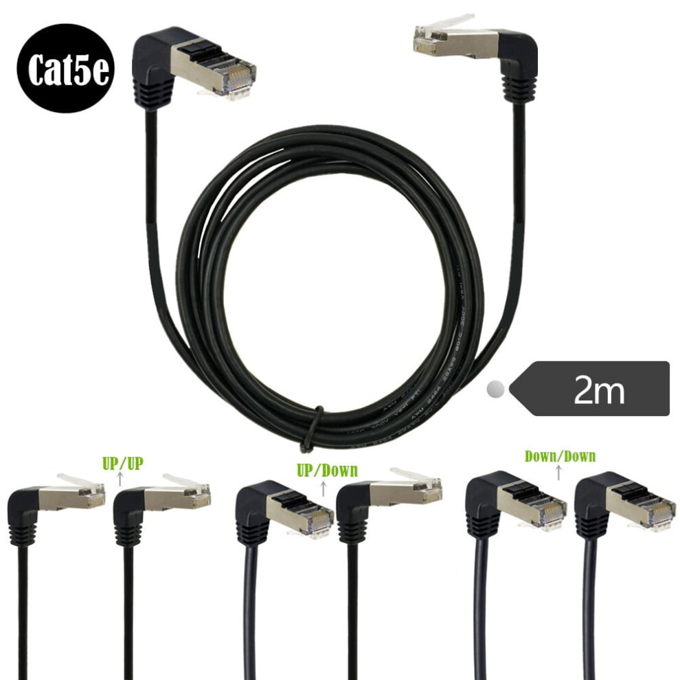 Cat5e Ethernet Patch Cable Right-Angle Rj45 90-Degree Bend 9122141343042