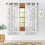 Cortinas de 72 polegadas (183 cm) com 2 painéis para sala de estar, cortina transparente com estampa cinza claro para quarto, cinza e branco. 1