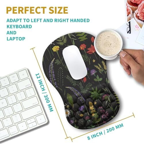 Εργονομικό Mouse Pad με Υποστήριξη Καρπού & Κλίση Αφρού Μνήμης για Ανακούφιση 2