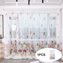 Liquidação! Cortina de porta em tule degradê, painel transparente para janela, artigos têxteis para o lar e decoração.