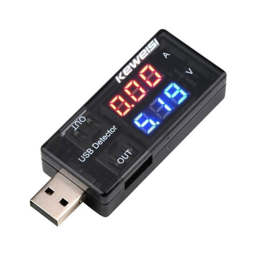 Μετρητής ισχύος USB, Δοκιμαστής ρεύματος και τάσης 3-9V/0-5A με οθόνη LCD, Συμβατός με