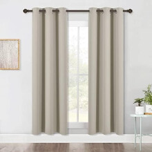 Cortinas blackout modernas, com isolamento térmico e redução de ruído, para maior privacidade (cor natural, 2 painéis, 107 x 183 cm).