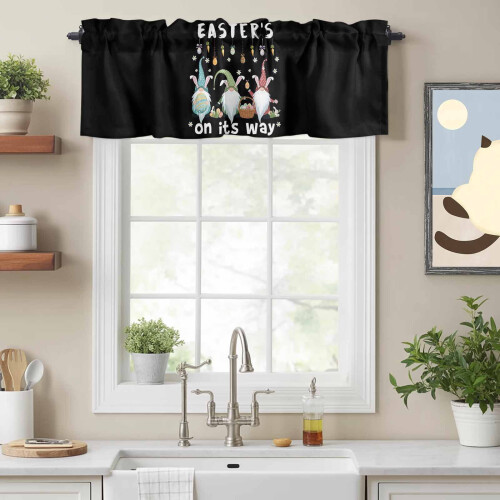 Πασχαλινό Φάρμα Gnome Valance42x12in, Θήκη Ράβδων για Κουζίνα, Υπνοδωμάτιο, Μπάνιο, Σαλόνι 1