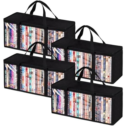4-pak klare PVC DVD-opbevaringsposer