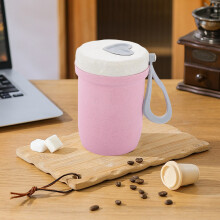 Tazza termica a doppia parete per la colazione con coperchio a cuore – Adatta al microonde, tazza da viaggio a prova di perdite per bevande calde,