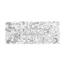 Pôster gigante para colorir de Ação de Graças para crianças (182x78cm), toalha de mesa impermeável, estampa de peru e abóbora, tapete de fundo