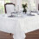 Scalloped Damask Tablecloth 60 x 84 Inch Ivory 2