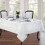 Scalloped Damask Tablecloth 60 x 84 Inch Ivory 3