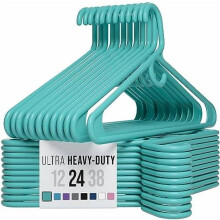 Extrem robuste Kleiderbügel aus Kunststoff – Aqua – Langlebige Kleiderbügel für Mäntel, Anzüge und Kleidung. Perchas De Ropa (24er-Pack –