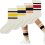Σετ 4 ζευγών vintage ριγέ κάλτσες, βαμβακερές αθλητικές κάλτσες μέχρι τη μέση της 1