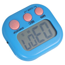 Piccolo timer digitale da cucina con retro magnetico e interruttore di accensione/spegnimento, orologio da parete blu