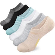 Calcetines invisibles para mujer, deportivos, acolchados, de corte bajo, para correr, tobilleros, 6 pares.