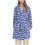 Women's fish print flannel bathrobe long M-3XL 1