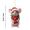 Acrylic Christmas Mouse Ornament Red White 1 pc 2