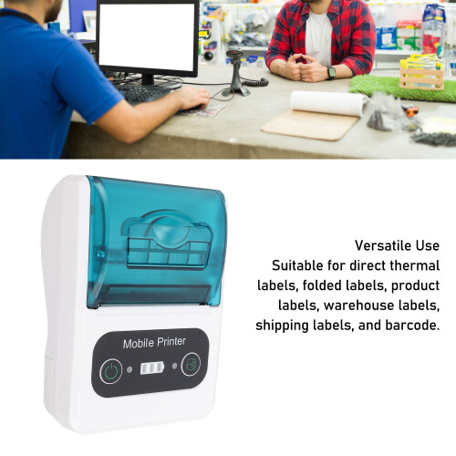 Impresora térmica Bluetooth de 58mm 2600mAh Verde/Blanco 2