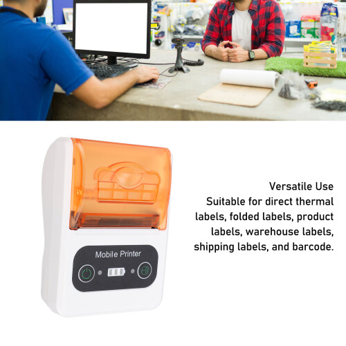 58mm Bluetooth Belegdrucker 2600mAh Orange Weiß 2