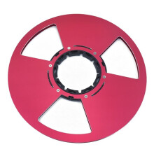 10 Inch 3 Holes Empty Take Reel to Reel Hub Polished Aluminum Tape Reel for Tape Recorders Red