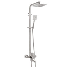 Shower System Set Stainless Steel Shower Head And Hose, Hot And Cold Water, DoubleHole Installation