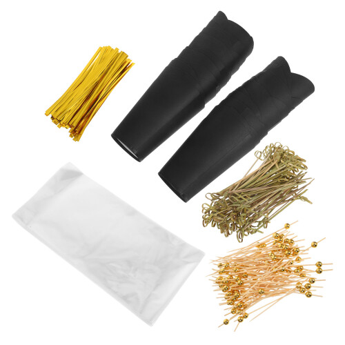 2Set Disposabili Neri Per Snack E Con Stecchini