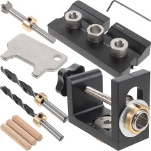 2Set Kit Guide Trapano Per Falegnameria Per Dritti Acciaio