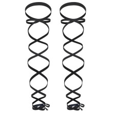 2Pary Czarne Cross-Strappy Stockings Taniec, Eleganckie I Zmysłowe