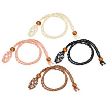 16Ud Collar Con Soporte Para Piedra Y Jaula Tejida En Colores Surtidos
