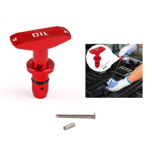 Engine Oil Dipstick Handle Black Billet Aluminum Replacement for Car Modified Quick Oil Check