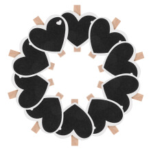 200Pz Clip Foto Legno Nero Mini Cuore Per Decorazioni E Memo