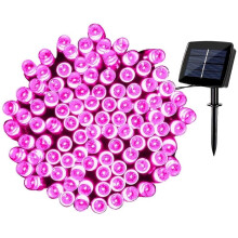 Roze Halloweenverlichting op zonne-energie met 200 leds, bereik 23 meter, waterdicht, 8 standen, voor terras/boom – Geschikt voor buitendecoratie