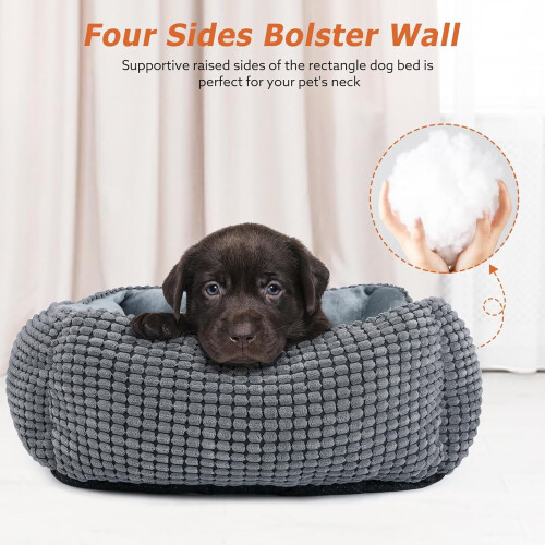 Orthopedic Dog Bed for Medium Dogs, Grey, 25" 1