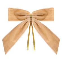 Set van 24 fluwelen strikken voor de kerstboom - Hangende ornamenten, bruine kerststrikken voor kransen, kerstversiering voor feestjes