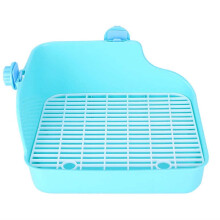 Konijnentoilet, vierkant dierentoilet, toilet voor kleine dieren zoals konijnen, chinchilla's, cavia's, hamsters en andere kleine dieren in een kooi.
