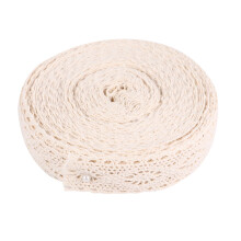 TABLZONE Nähzubehör Spitzenborte Spitzenband Beige Baumwollgarn 1 Stück
