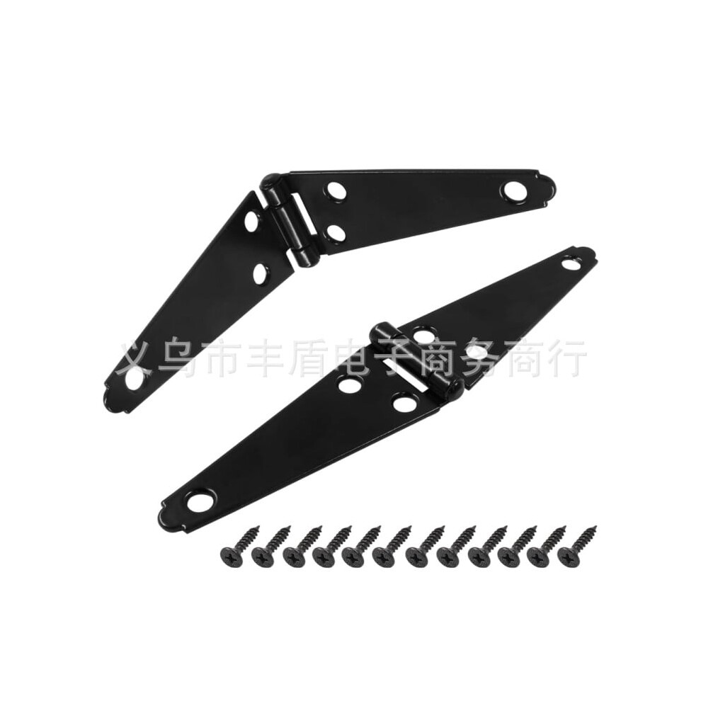 6Pcs Iron Shed Strap Hinges Heavy Duty Tee Gates Hinges With Screw For Outdoor Wood Garden Door Fence Shed Door Hardware Accessories 9162407051700