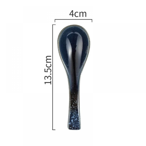 Glossy Decorative Ceramic Soup Spoon 2