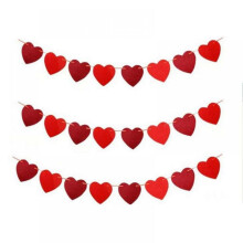 3 piezas de guirnalda de corazones para el Día de San Valentín, banderines de amor para bodas, aniversarios y fiestas de compromiso – Compatible