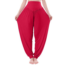 Calças Palazzo Femininas, Cintura Alta, Estilo Hippie, Cigana, Boho, Calças de Yoga, Praia, Tamanhos Grandes, Leggings para Dança, Cor Melancia