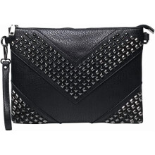 Extra grote clutch tas voor dames, PU-leer, crossbody schoudertas, polstas met studs, handtas met klinknagels, envelopclutch